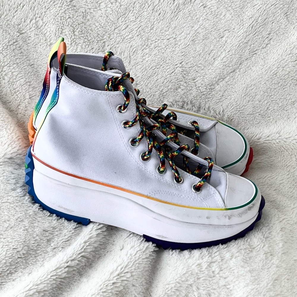 EUC Converse Chuck Taylor Pride Run Star High Hike Sneakers Size 7 Woman/5.5 Men - Picture 7 of 16